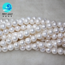 wholesale natural white round freshwater 8-9mm pearl strands 