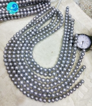 grey round pearl strands 