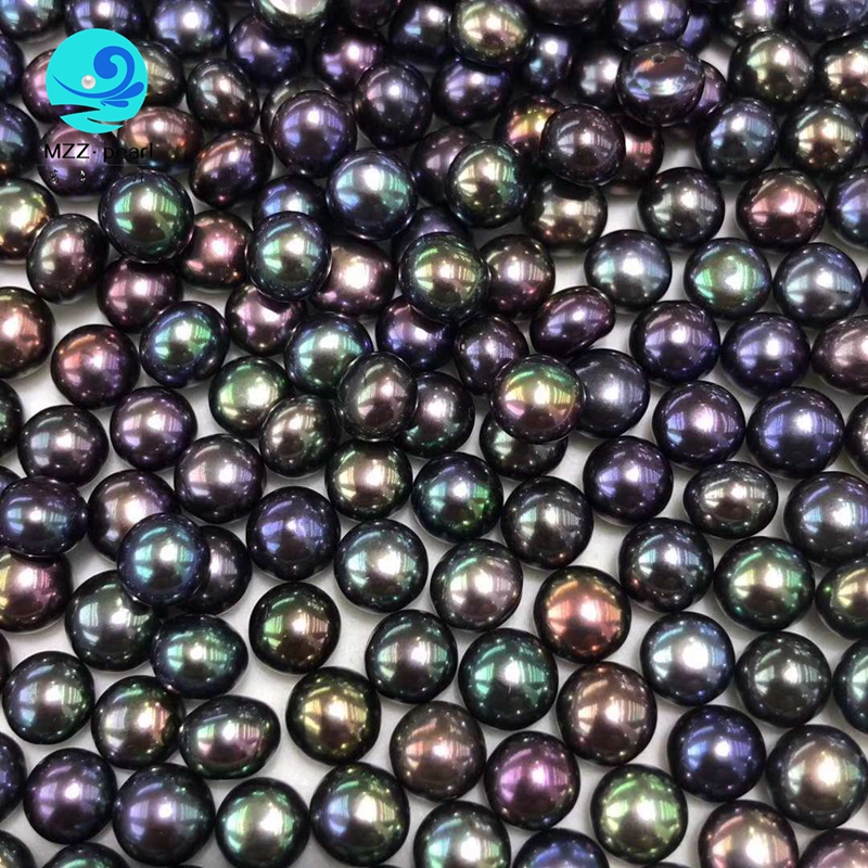 dyed peacock button freshwater pearls 6-7mm for wholesale