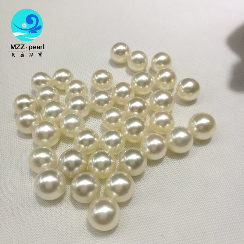 cream/white 9-10mm round australian south sea pearls for wholesale